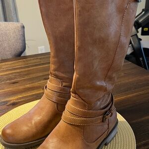 Brown Leather Knee-High Boots